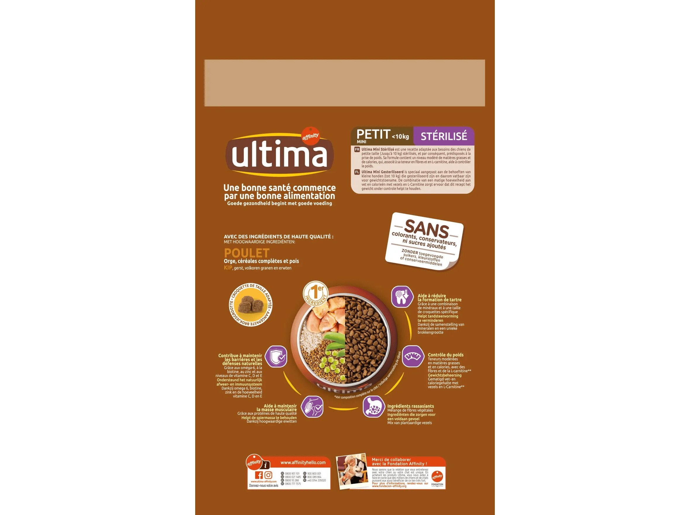 RAÇÃO CÃO MINI ULTIMA ESTERILIZADO 1.35KG