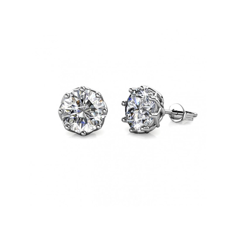 Boucles d'oreilles Lily - Argenté et Cristal