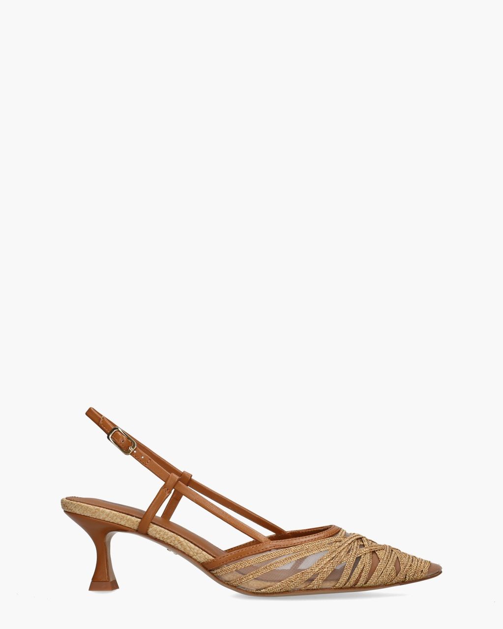 Lola Cruz Cleo Bruin/Cognac Dames Slingbackpumps
