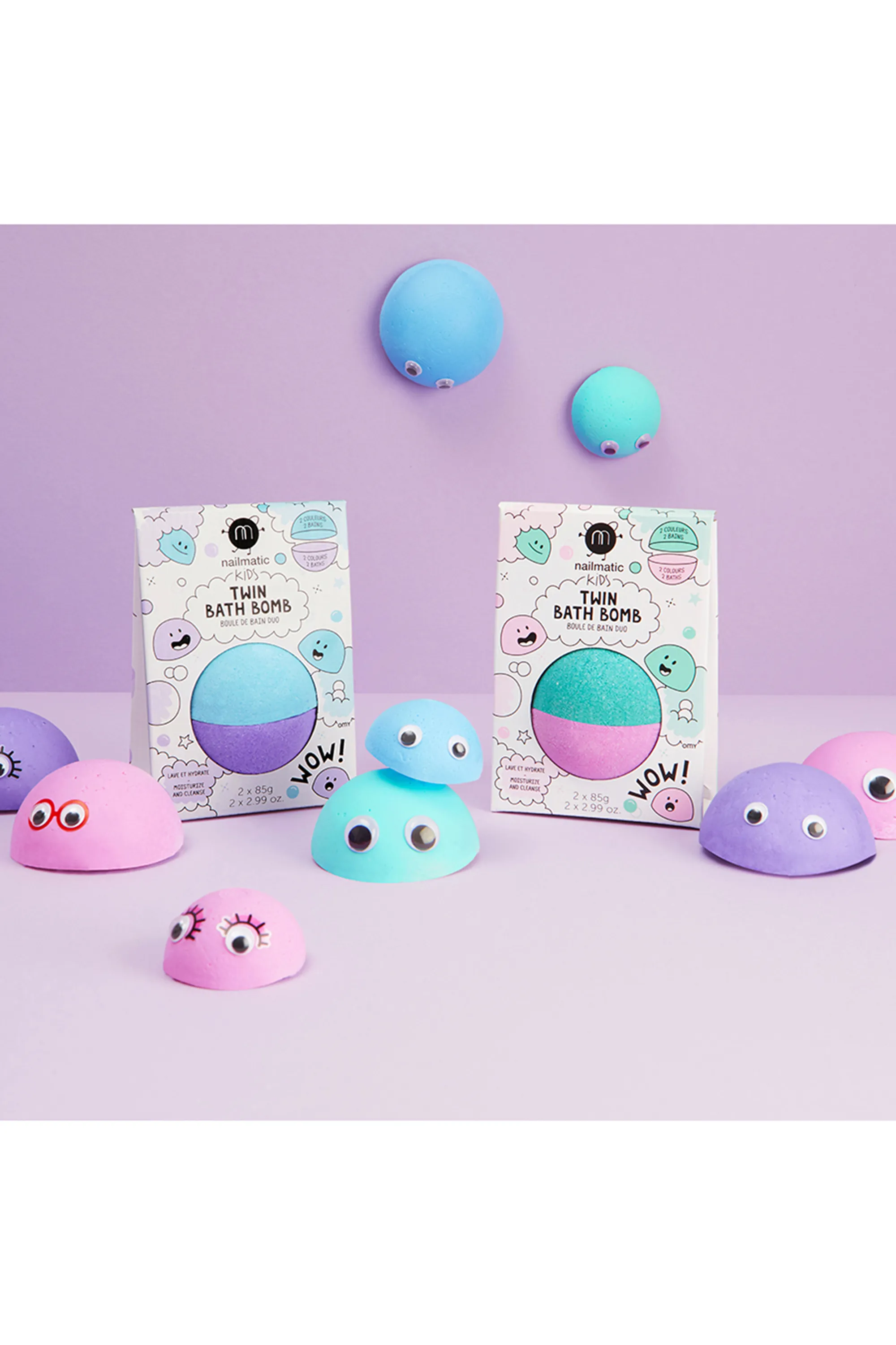 Nailmatic Boule de bain 2-en-1 bleu & violet-174 g