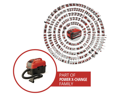 Einhell Power X-Change TE-VC 18/10 Li accu nat-/droogzuiger - Alleen de kale unit, zonder accu en lader