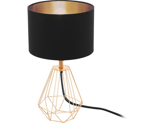 Tafellamp, 1-lichts, H 30,5 cm, Carlton zwart/koper