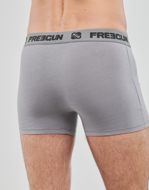 Freegun - BOXERS COTON E1 X9 - Gris / Noir