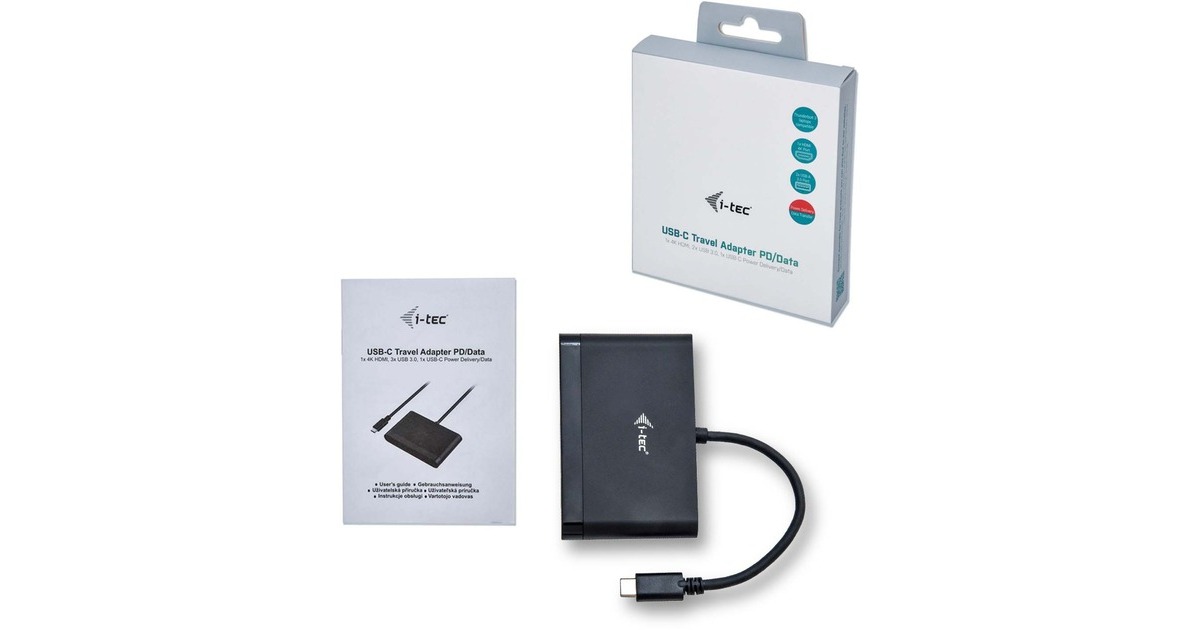 i-tecUSB-C > HDMI PD/Data Travel adapter  (Zwart, 0,13 meter)