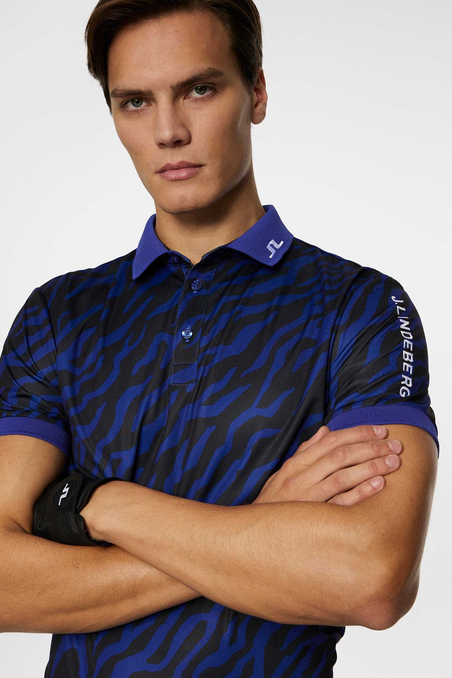 Tour Tech Print Polo Herre Tour Tiger Clematis M