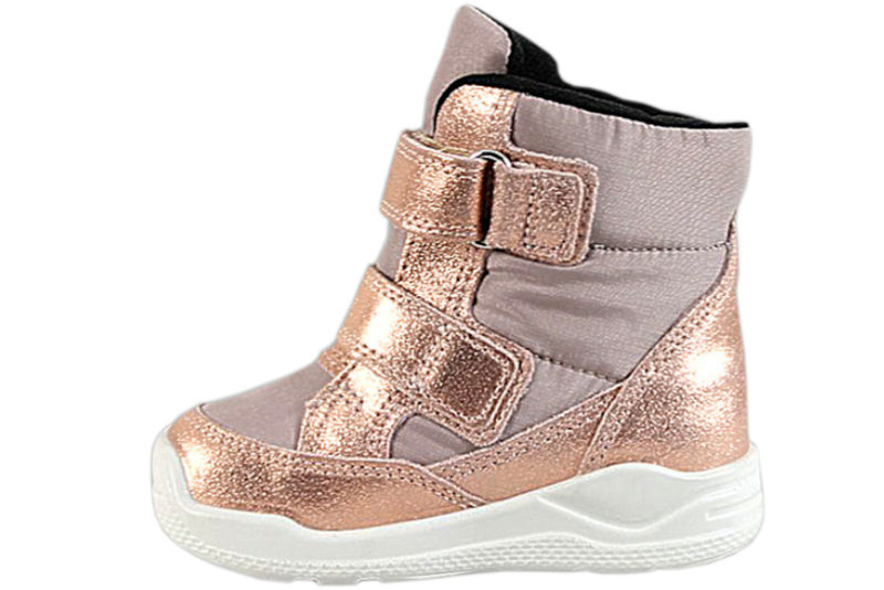 ECCO URBAN MINI STØVLE I ROSA TEKSTIL OG SKIND