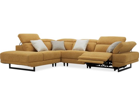 CONCEPT1 - Canapé Abardo angle gauche jaune 299x240cm 1 relax élect
