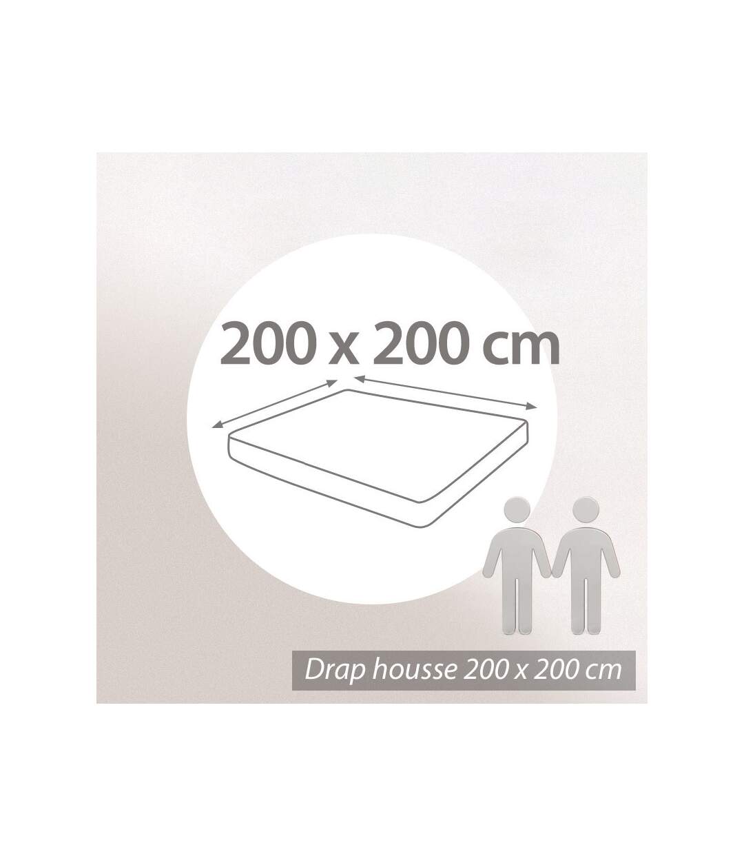 Drap housse uni 200x200 cm coton ALTO Calcium