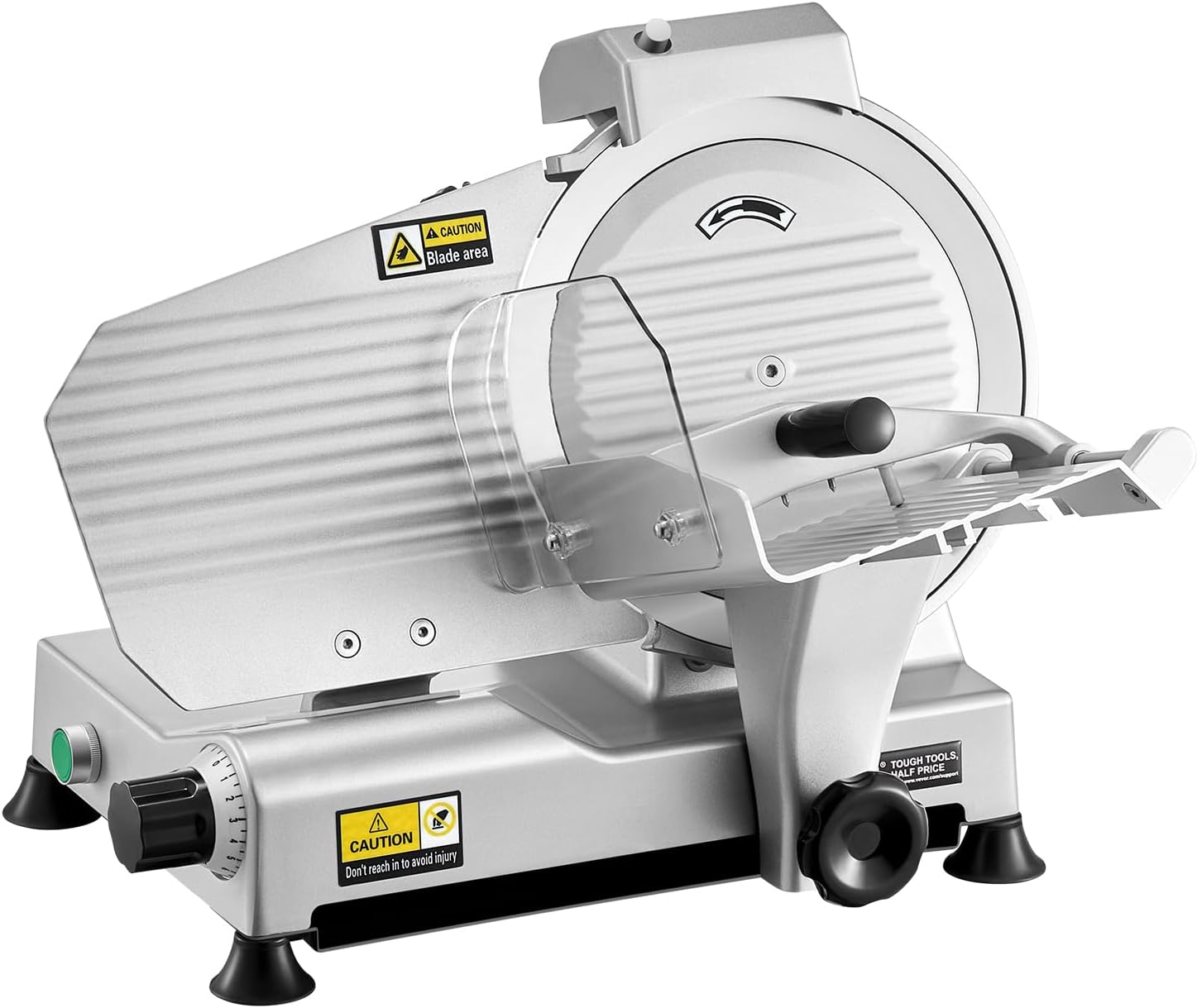 VEVOR kommerzieller Fleischschneider, 180 W Gefrierfleischschneider mit Premium-Klinge, 0-10 mm einstellbare Dicke, elektrische Feinkost-Schneidemaschine für Fleisch Gemüse Brot Käse
