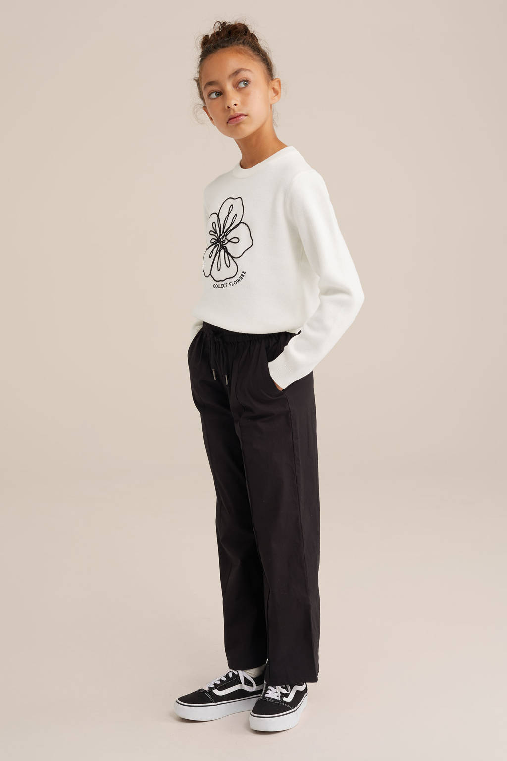 WE Fashion trui wit fijn gebreid