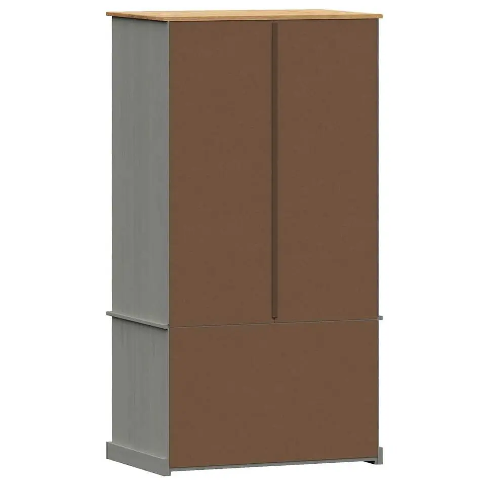 vidaXL - Kledingkast VIGO met 2 lades - Grenenhout - Grijs - 90x55x170 cm