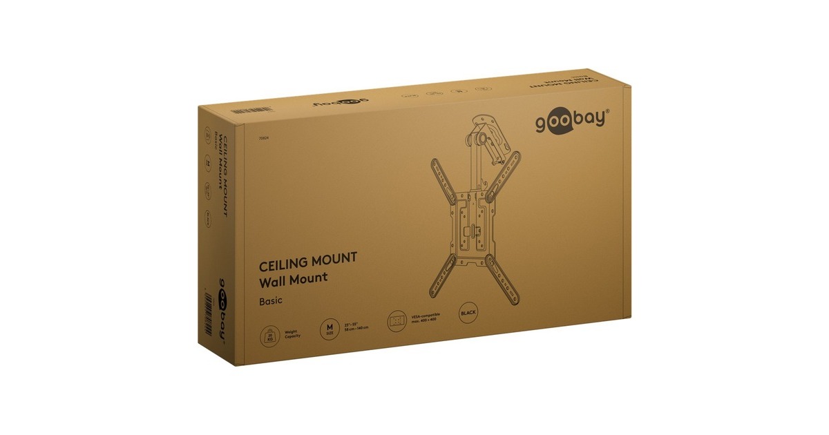 goobayCeiling TV Mount Basic (M), 23 tot 55 inch plafondhouder  (Zwart)
