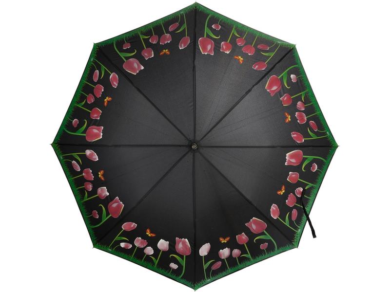 Esschert Design Schirm Tulpen Mehrfarbig Regenschirm mit Farbwechsel