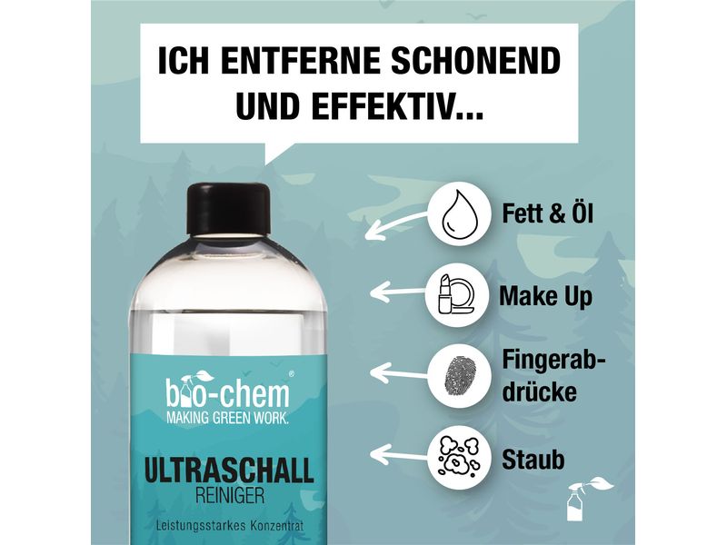 Bio Chem Ultraschallreiniger 750 ml Reinigungsflüssigkeit für Ultraschallreiniger inkl. Messbecher