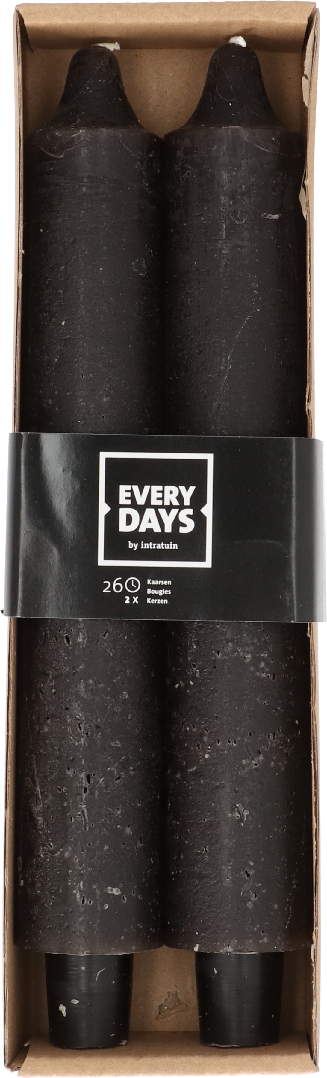 Everydays dinerkaars Rustic zwart 26 uur 2 stuks