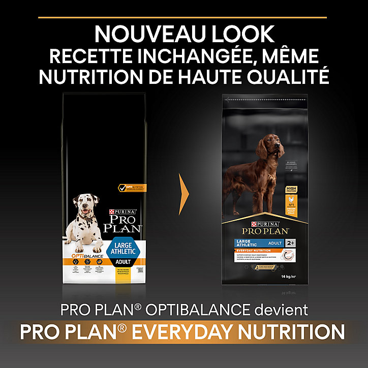 Croquette chien adulte large et athlétique Purina optibalance 14 + 2.5KG Offert