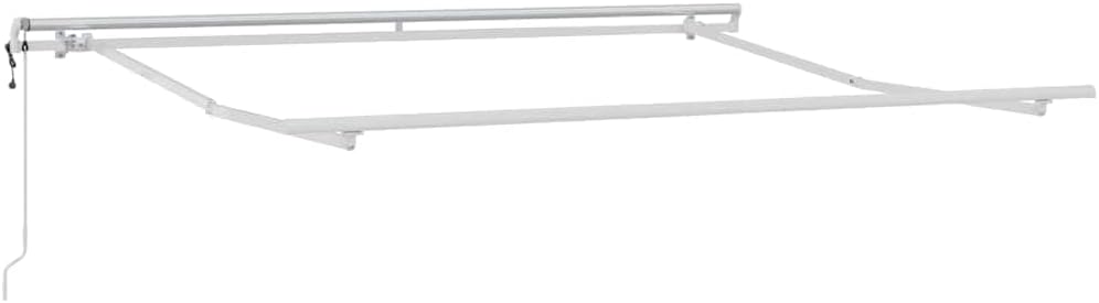 Automatisches einziehbares Sonnenrollo 300 x 250 cm Anthrazit und Weiß, Stoff mit PU-Beschichtung, Fernbedienung zum einfachen Öffnen und Schließen, Rahmen aus lackiertem Aluminium