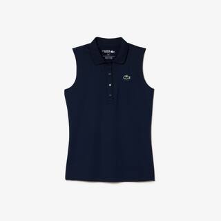 Polo Golf Ultra-Dry slim fit anti-UV stretch Manches Courtes - Bleu - Lacoste - Femme