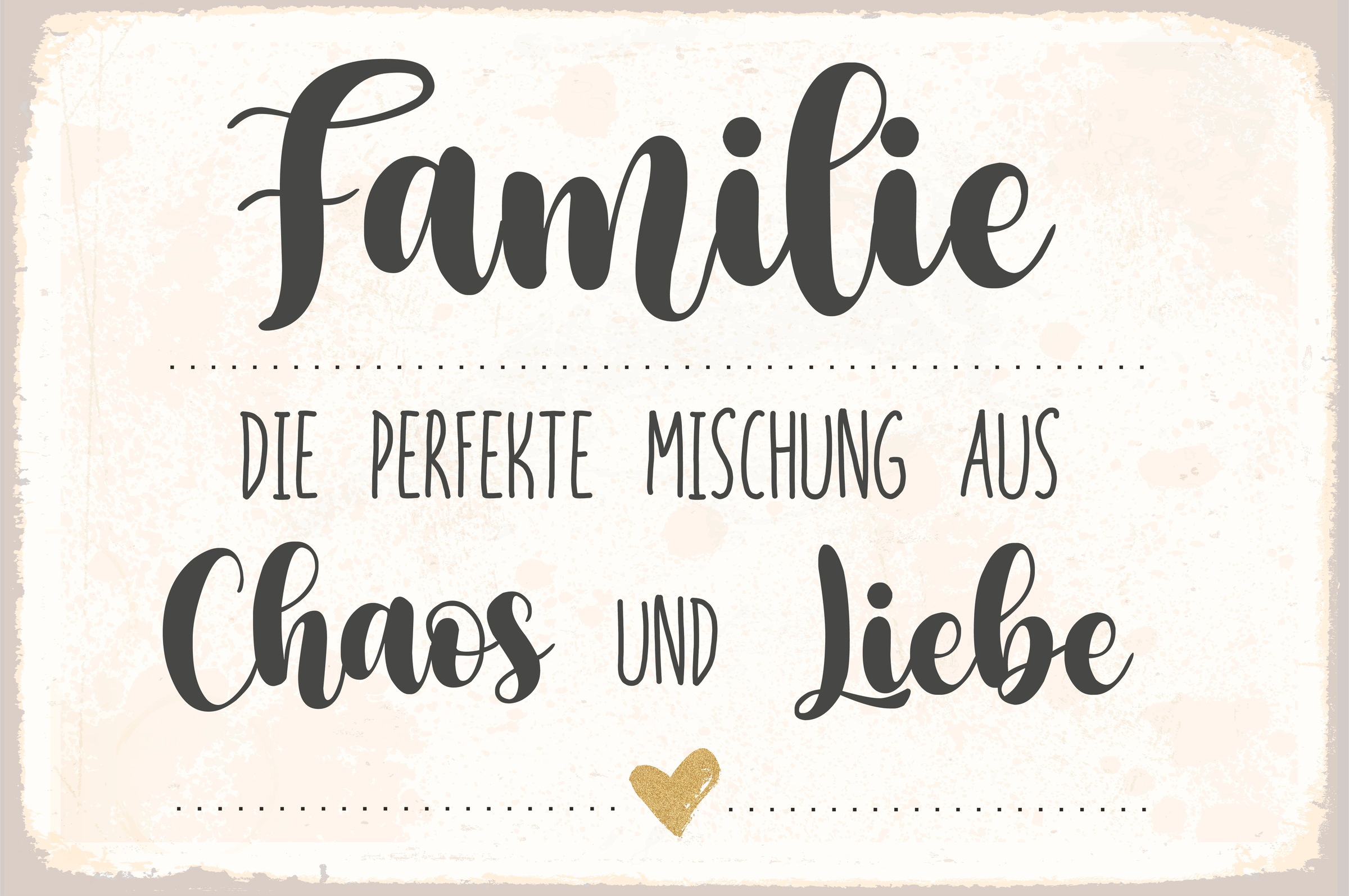 queence Metallbild »Familie« Schriftzug | Schriftzüge 1 Stk. tlg. Stahlschilder