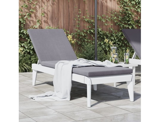 VIDAXL - Bain de soleil Chaise longue blanc 186x60x29 cm pp