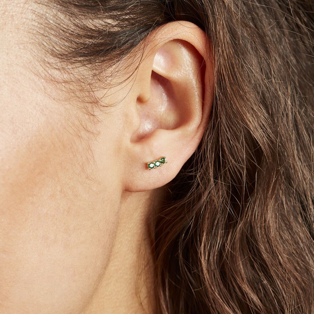 Boucles D'oreilles Puces Plaqué Or Jaune Alodia Spnielles