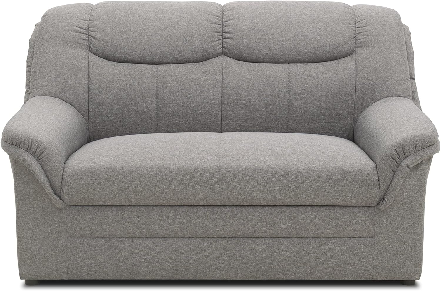 DOMO. collection Sofa Berlin, klassisches 2er Sofa, Polstergarnitur mit hochwertigem Federkern, 2 Sitzer 143 x 90 x 89 cm (BxTxH), hellgrau