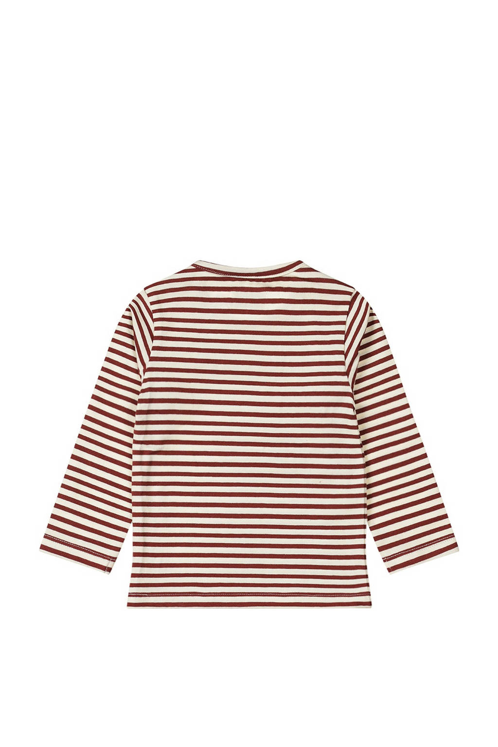Dirkje gestreepte longsleeve donkerrood/ecru