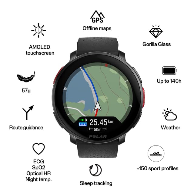 Polar Vantage V3 sportsur 47mm (sort)