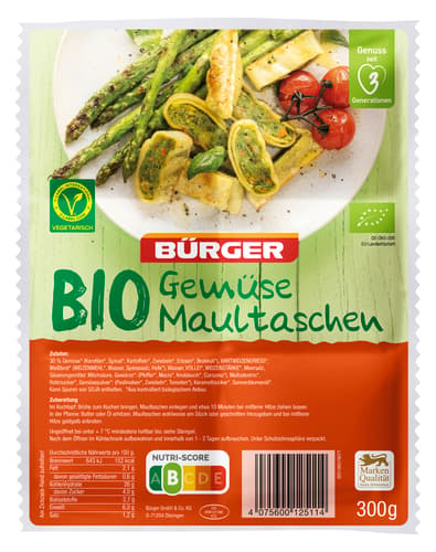 Bürger BIO Gemüsemaultaschen