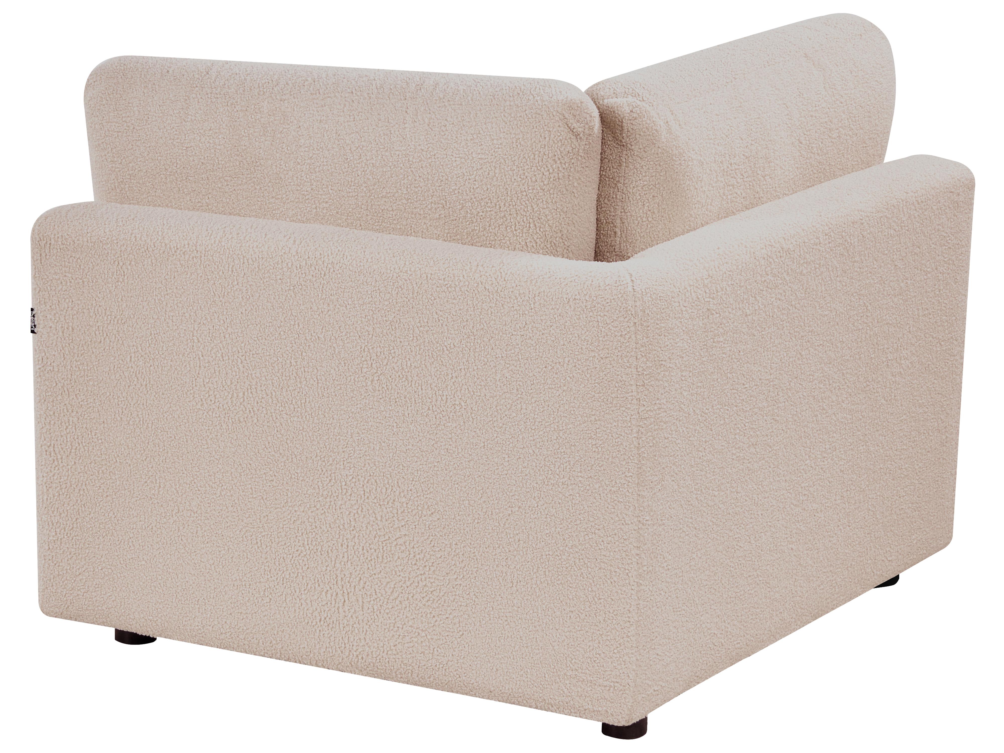 Hoekmodule KIVVIK Bouclé Beige rechtszijdig