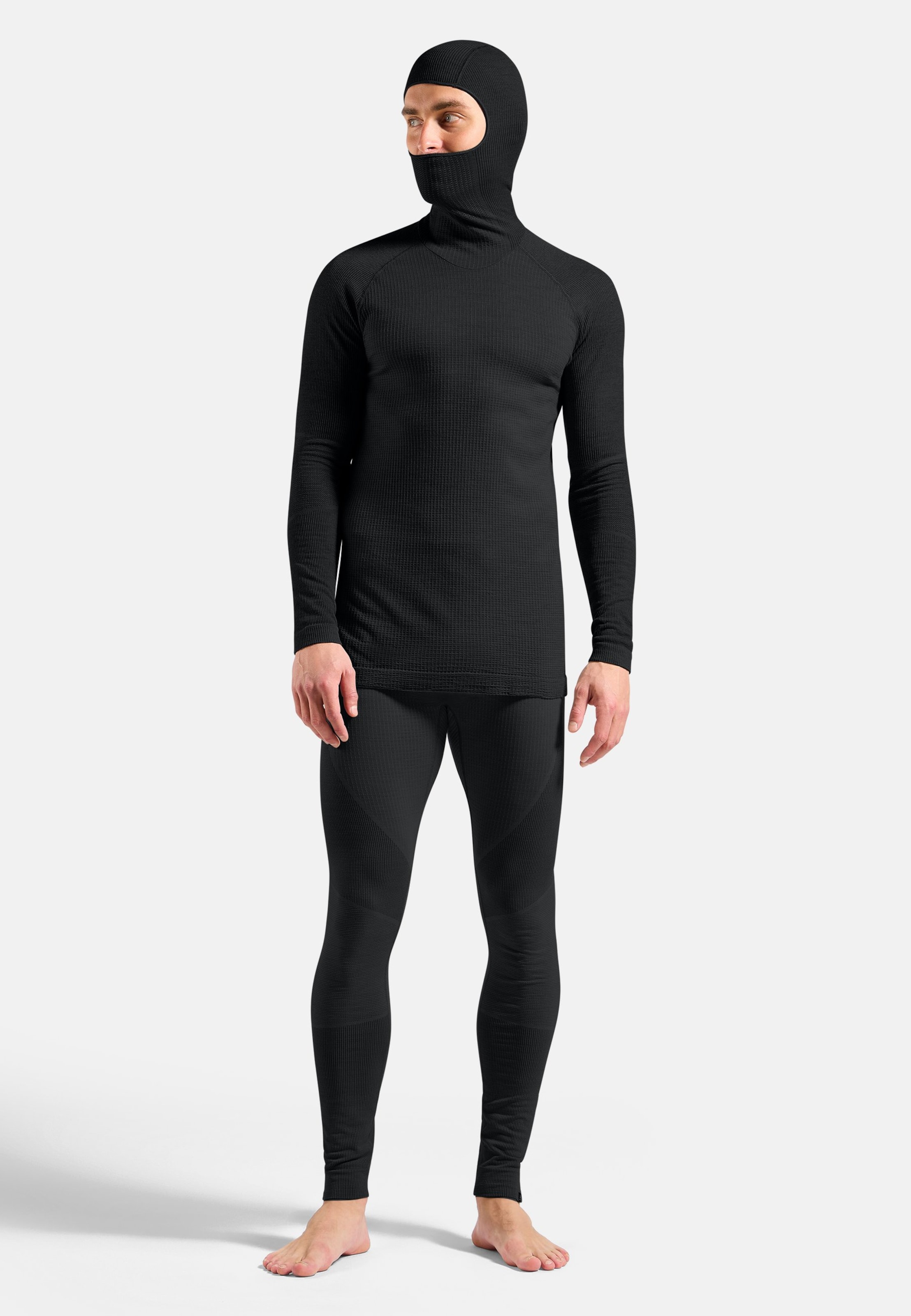 Seamless Performance Wool Funktionsshirt mit Gesichtsschutz in black