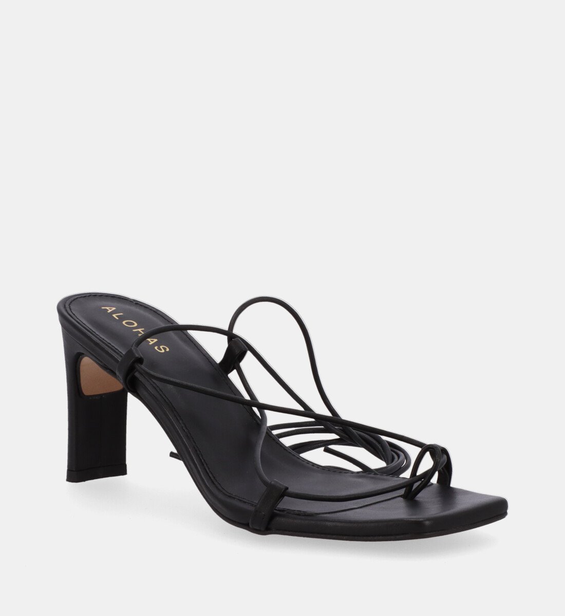 BELLINI - Sandales à talon en cuir | Noir