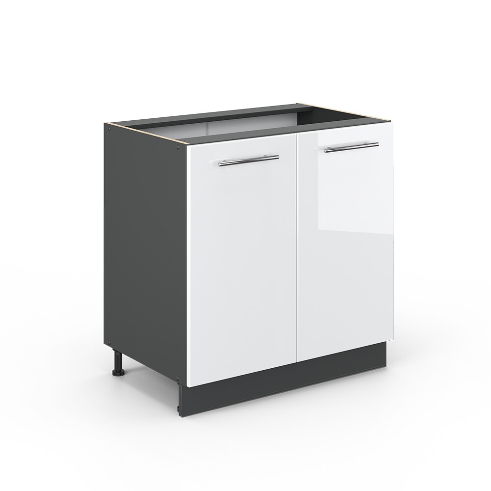 VICCO Spülenunterschrank 80 cm Weiß Hochglanz Küchenschrank Hängeschrank Küchenzeile Fame-Line