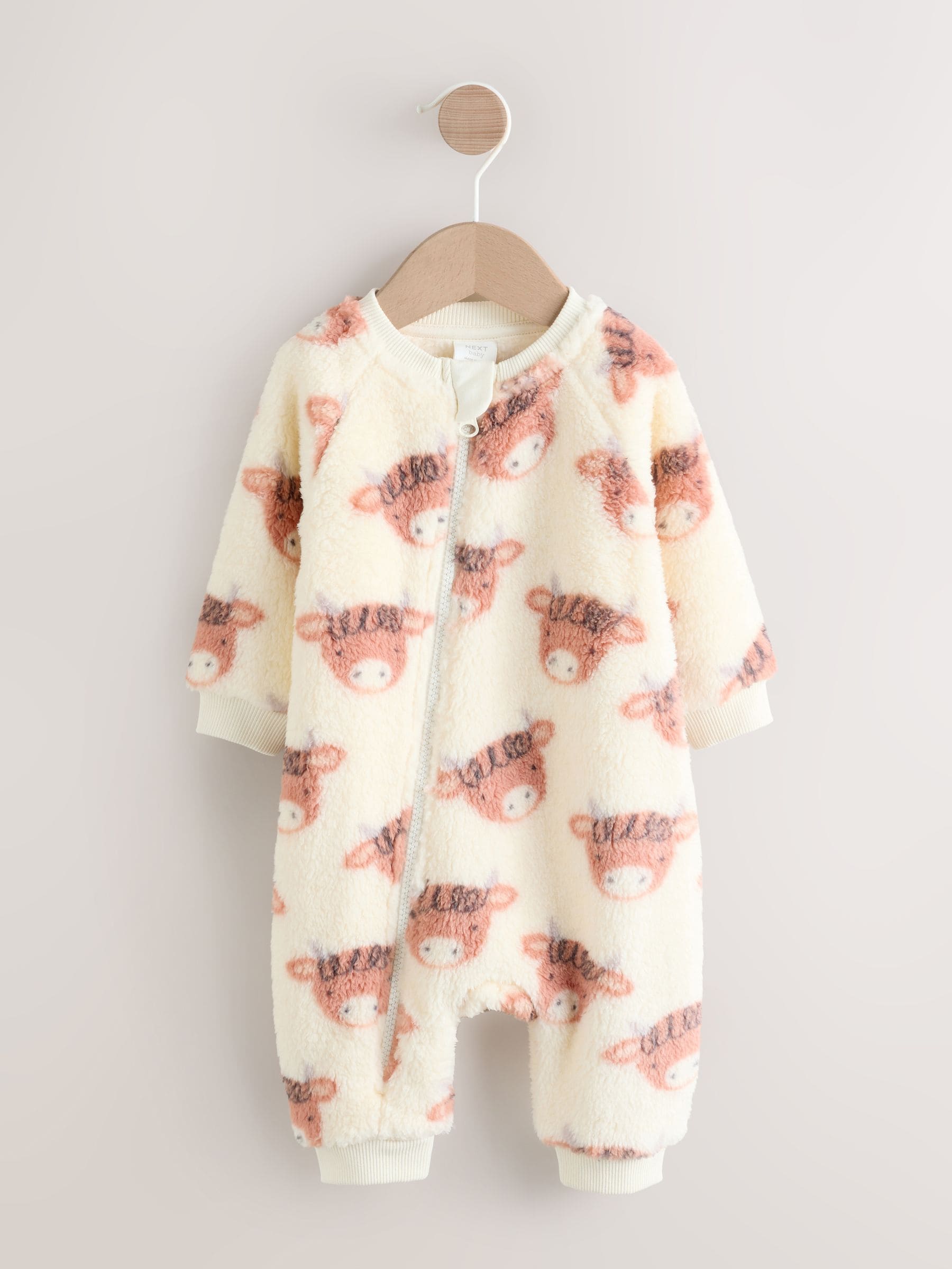 Ecru Hamish - Baby Heavy Fleece Sleepsuit