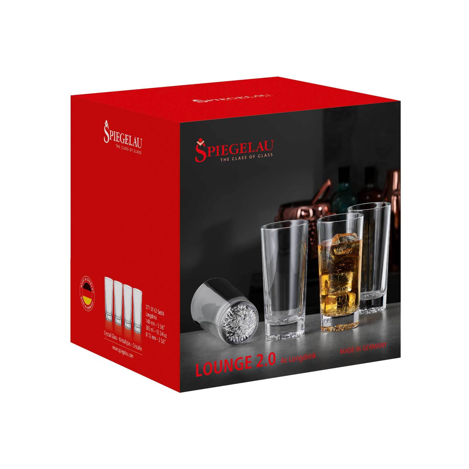 Spiegelau Longdrinkgläser Lounge 2.0 305 ml 4er Set