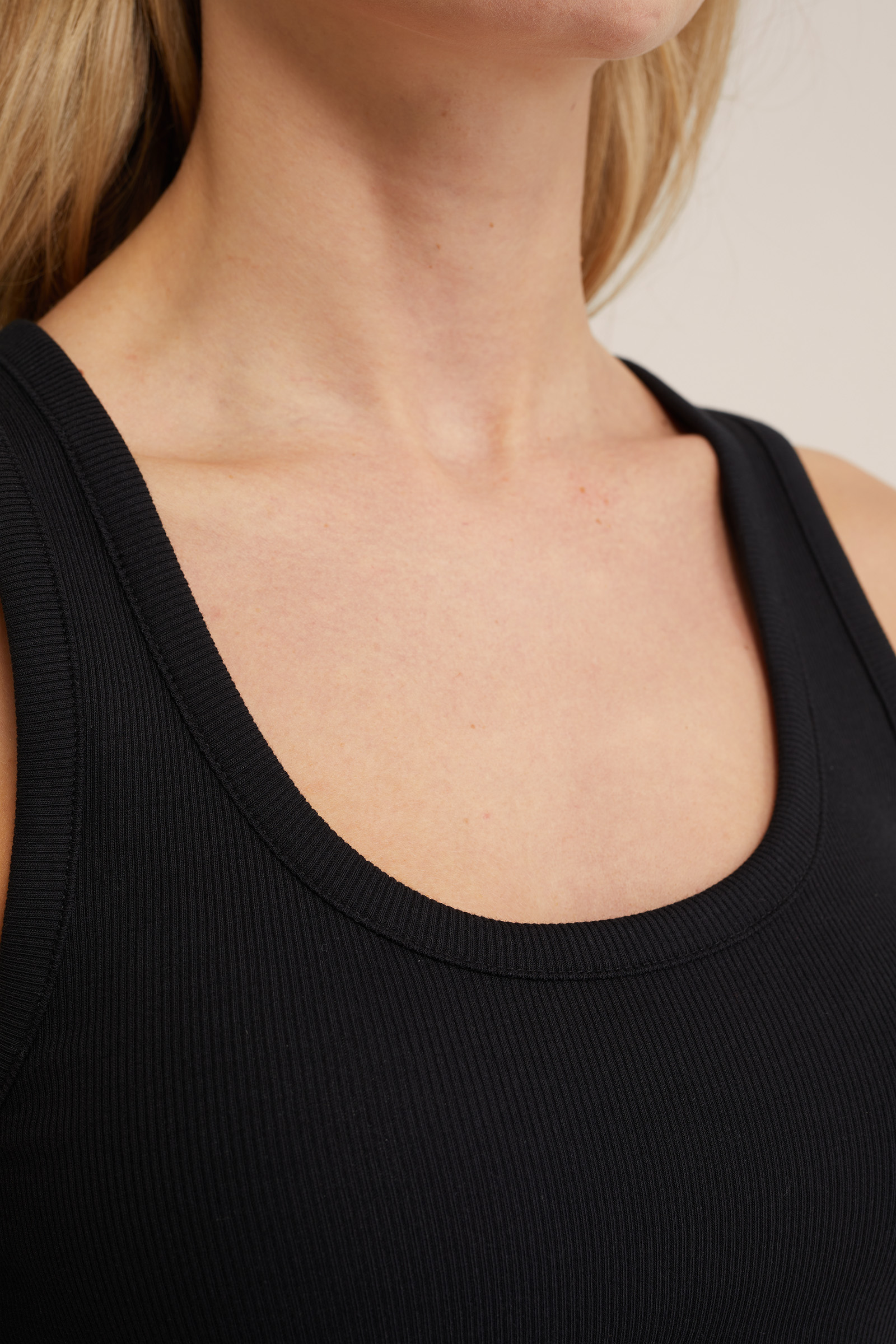 singlet van ribstof WE Fashion Zwart