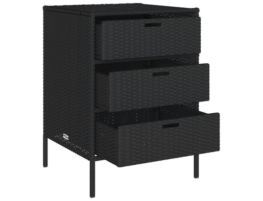 VIDAXL - Armoire de jardin Armoire de rangement de jardin noir 55x59x80 cm résine tress...