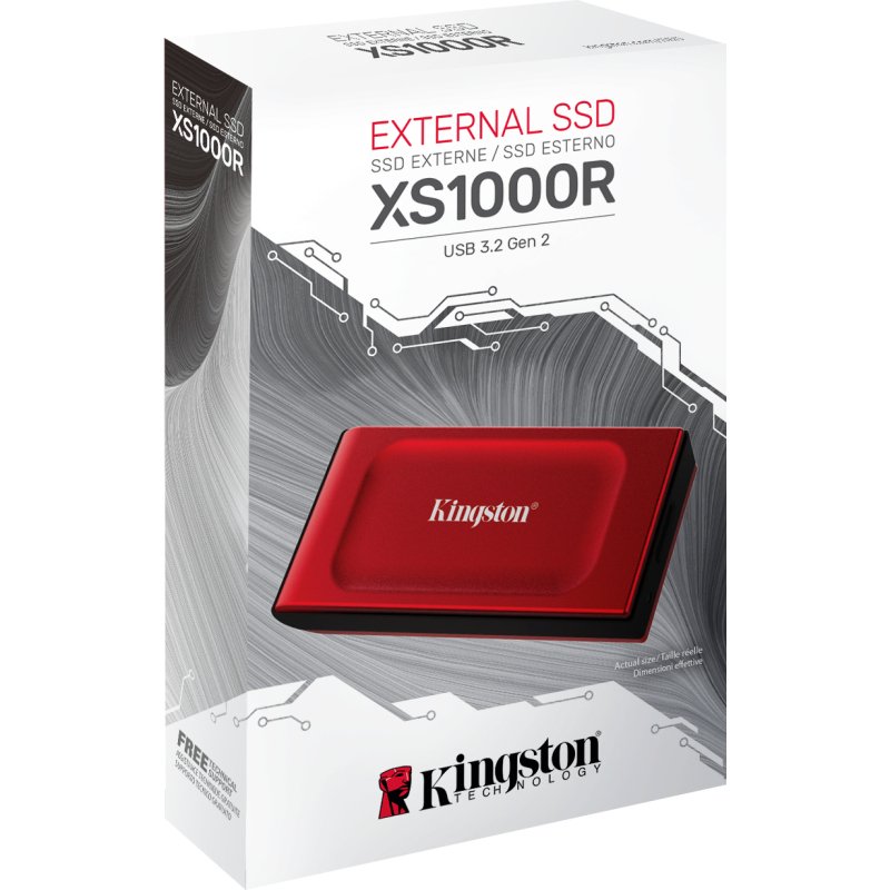 Kingston Technology 1To SSD externe XS1000 USB 3.2 Gen 2, Rouge