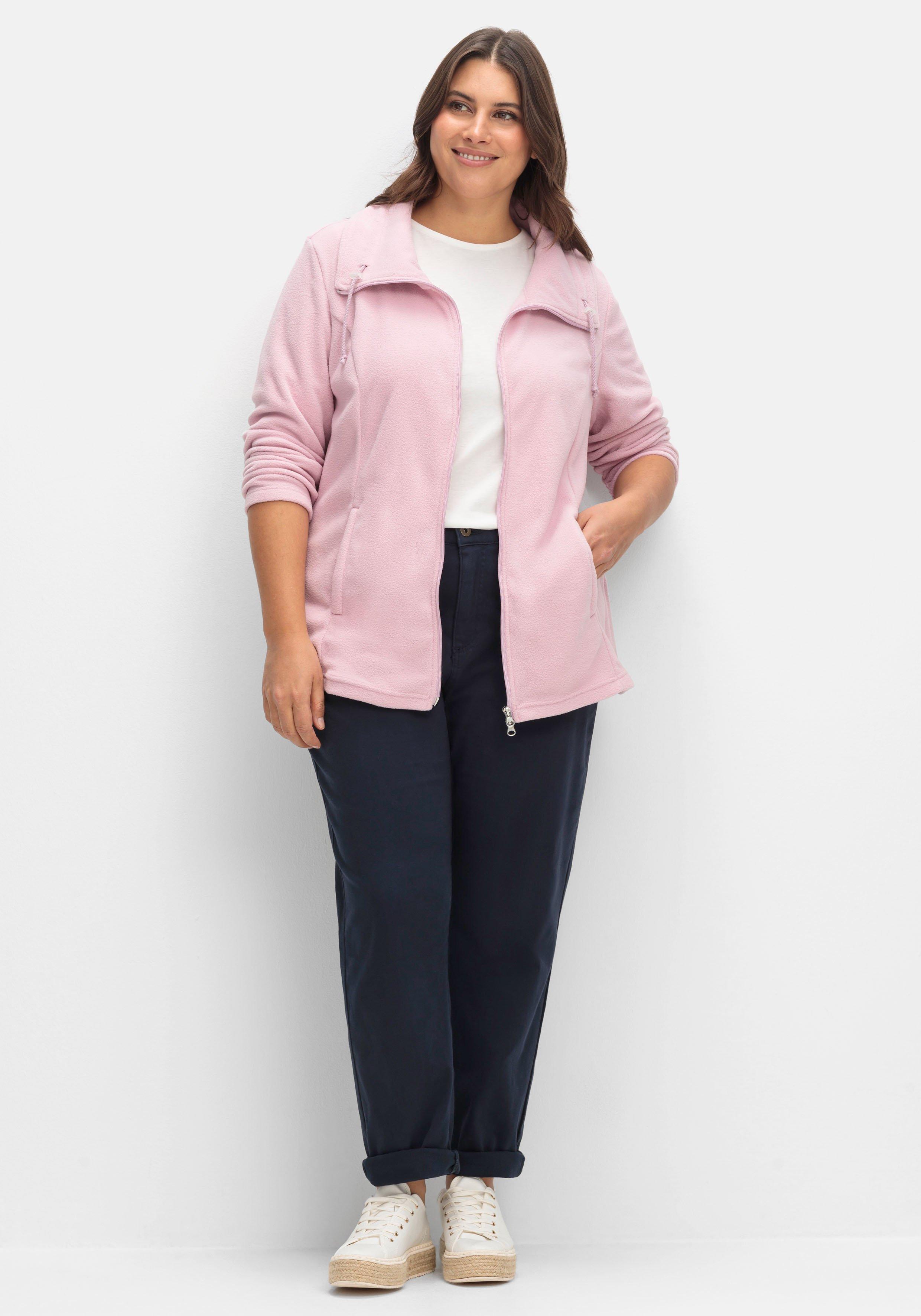 Fleecejacke mit Umlegekragen und 2-Wege-Zipper
