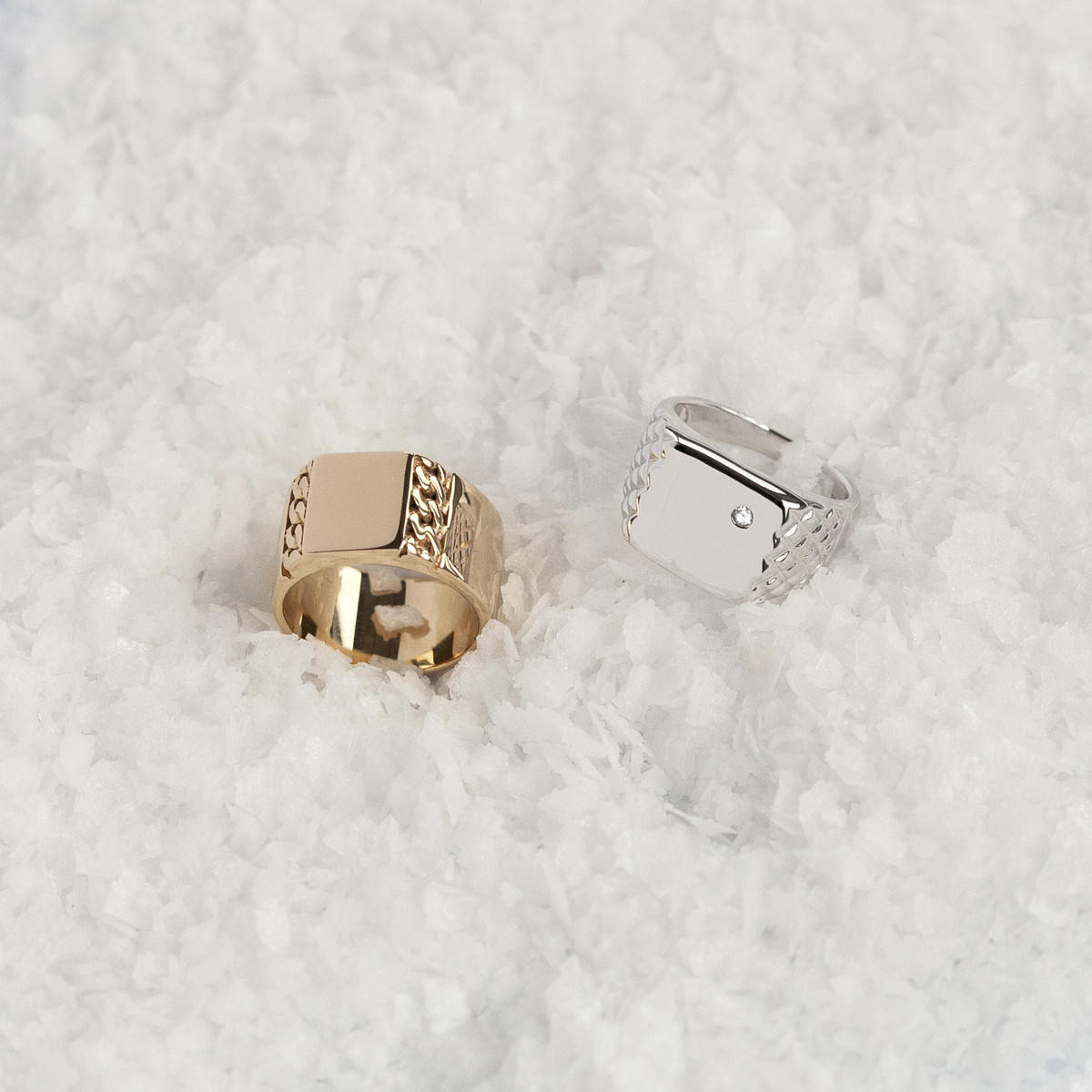 Chevalière argent 925 carrée zirconia