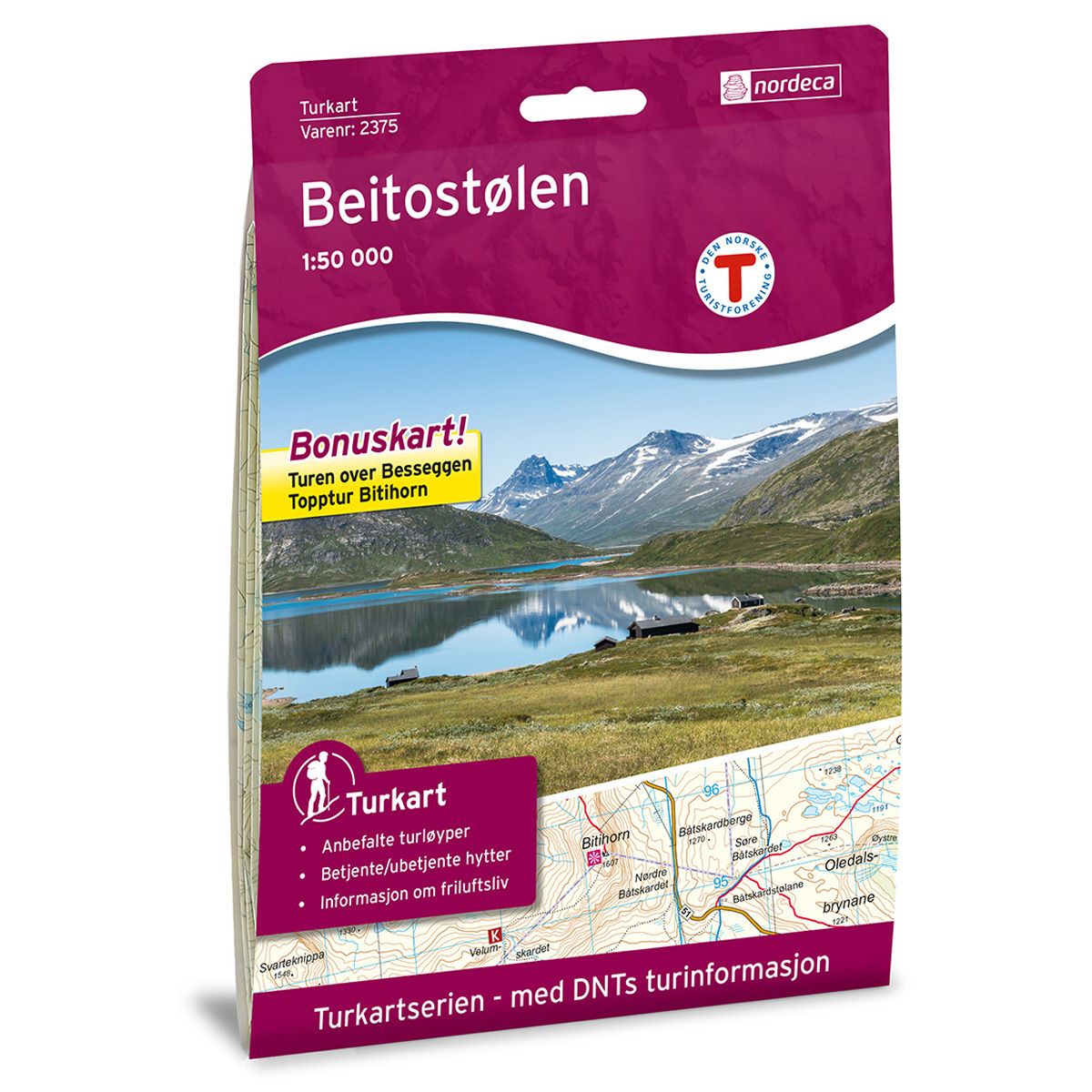Turkart, Beitostølen<br>Målestokk 1:50 000
