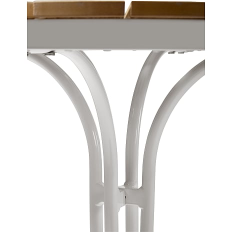 Kerteminde teak - nonwood cafébord Ø80 cm, hvidt stel