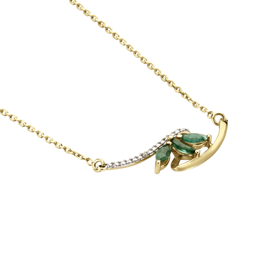 Collier Or Jaune Caetlin Emeraude Diamants
