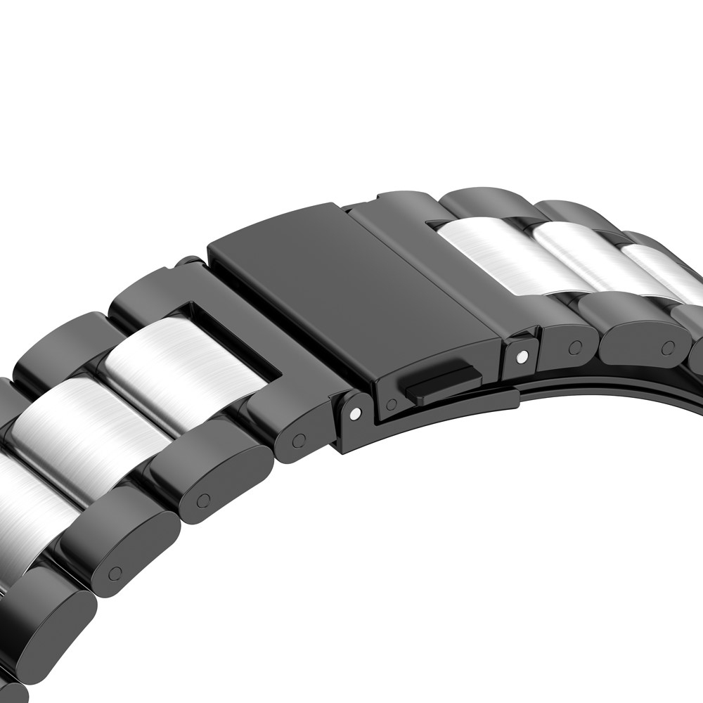 Garmin Fenix 7X / 6X Pro / 5X / 5X Plus / 3 / 3 HR / 3 Sapphire Edelstahl Armband mit Faltschliesse - Schwarz / Silber