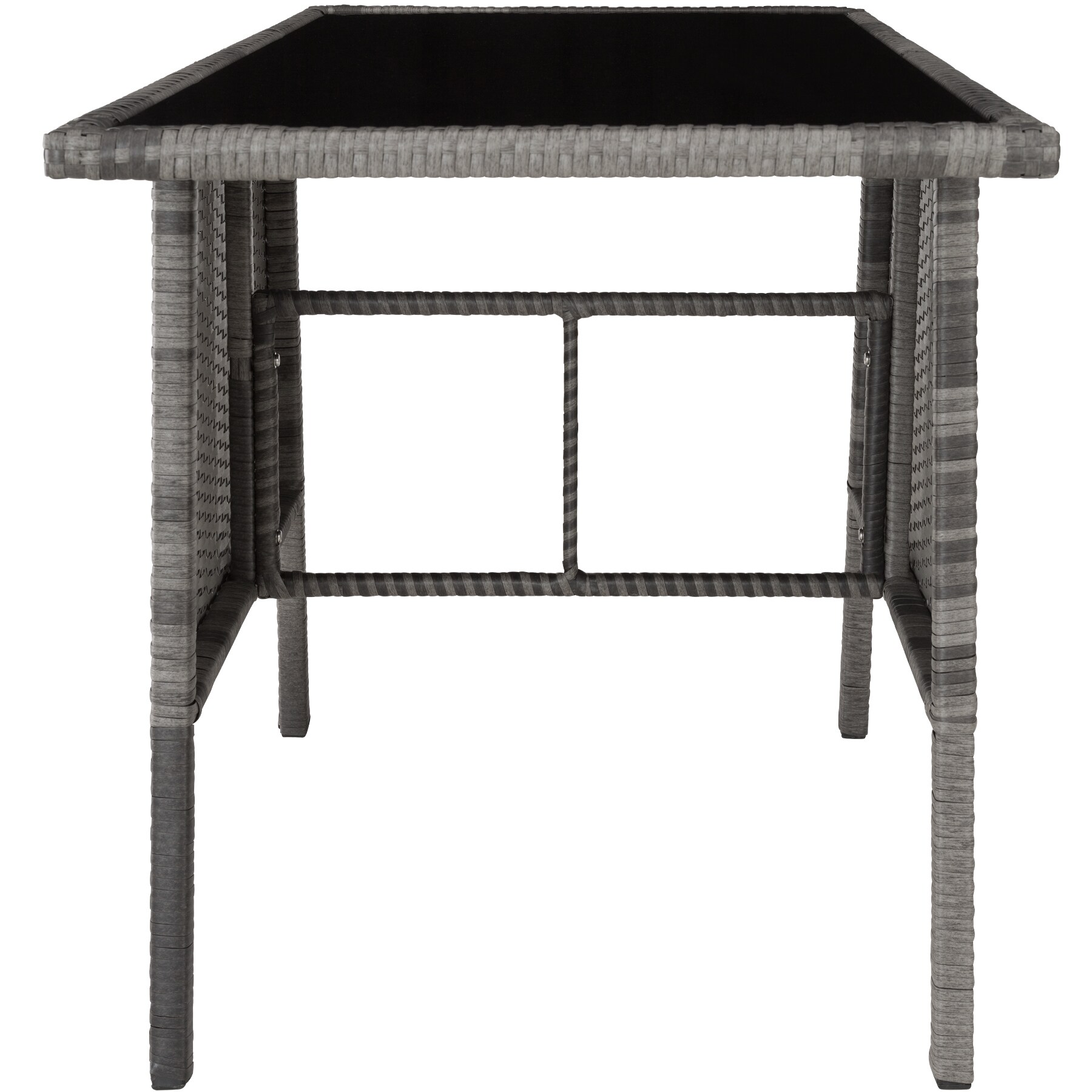tectake® Rattan Sitzgruppe, für 2 Personen, UV-beständig, zusammenschiebbar