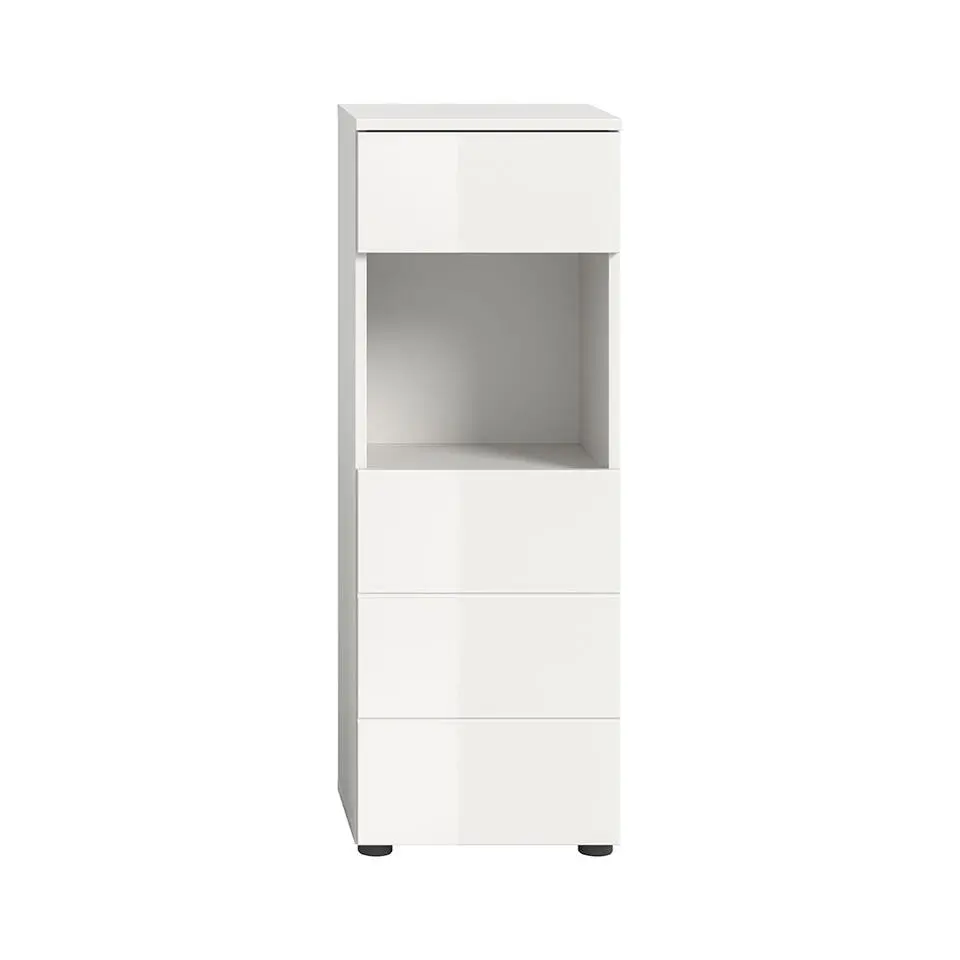 Hioshop Vira badkamerkast 1 lade 1 deur 1 vak wit hoogglans- wit