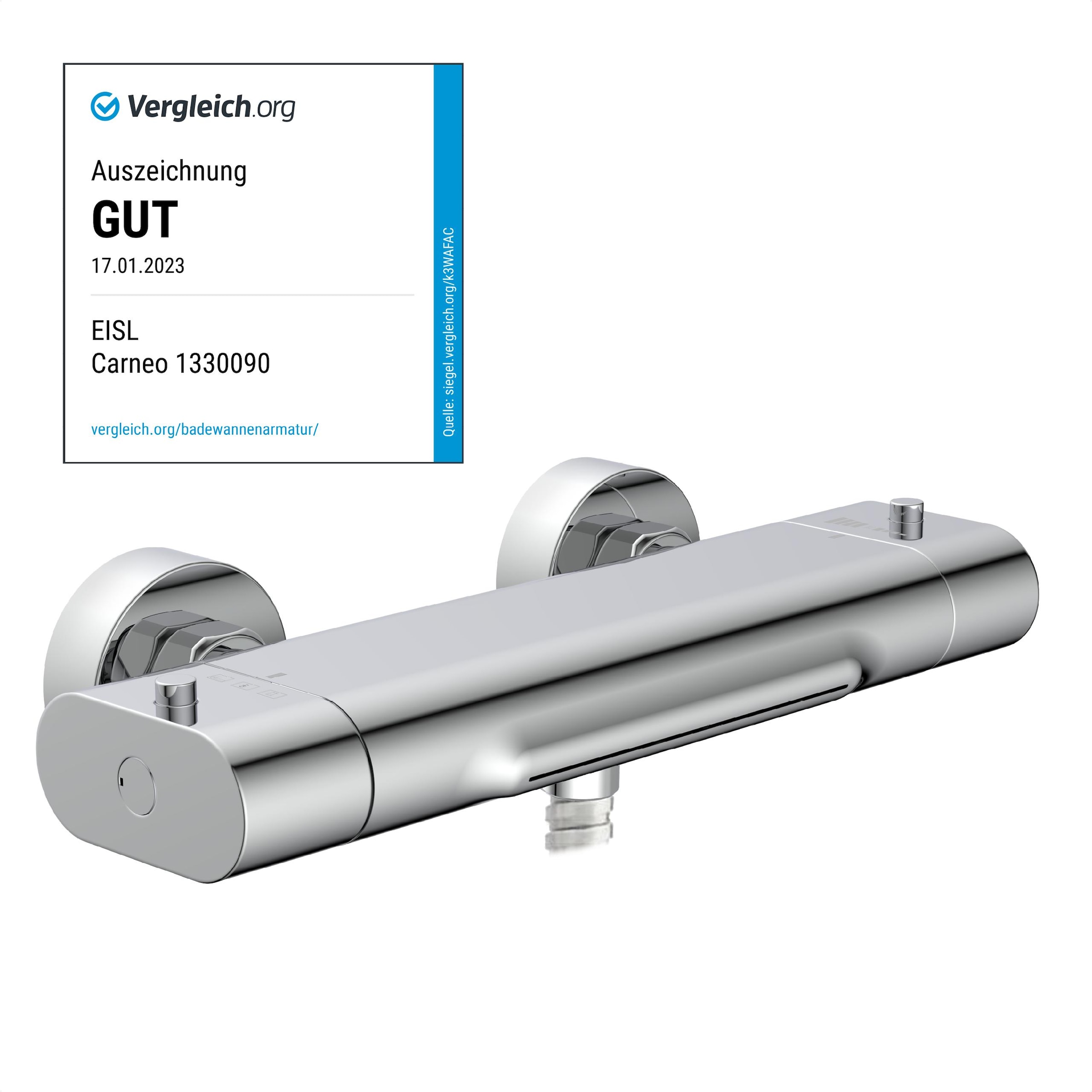 Eisl Wannenthermostat »CARNEO« Schwallauslauf, Eco-Stopp-Funktion, Sicherheitssperre