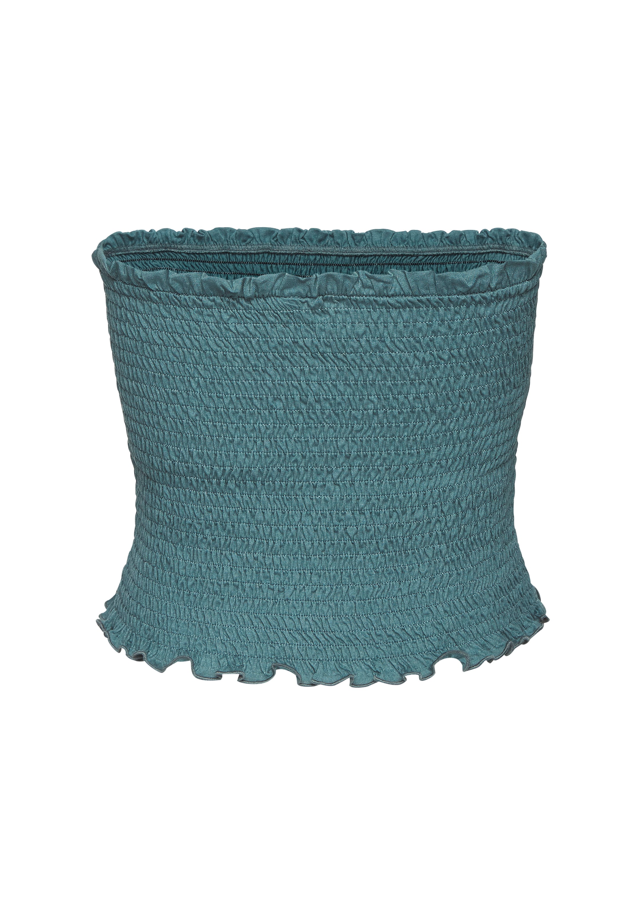 LASCANA Bandeautop , aus Viskosejersey, rundum gesmokt, schulterfreies Crop-Top