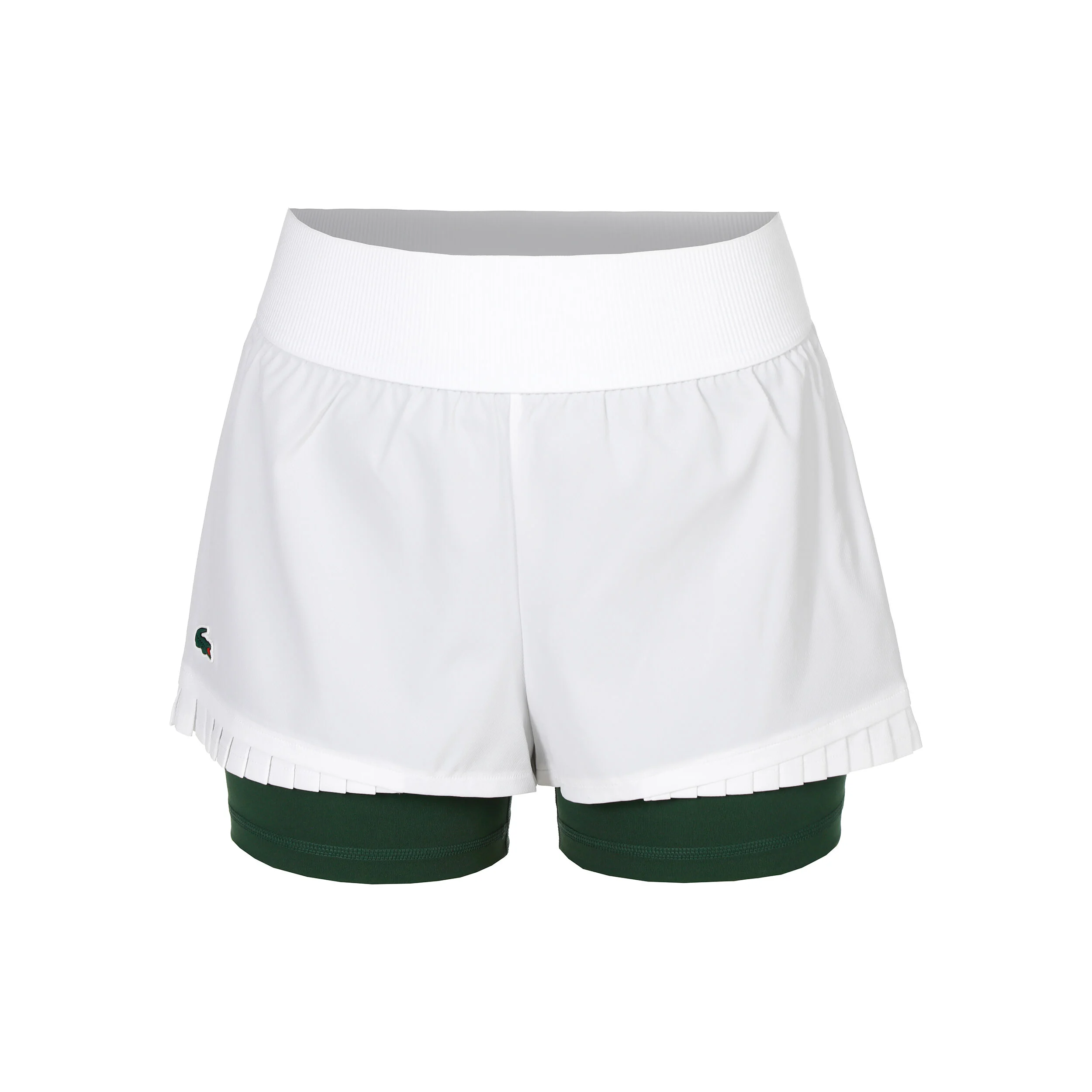 Lacoste Shorts Femmes - Blanc , Vert Foncé