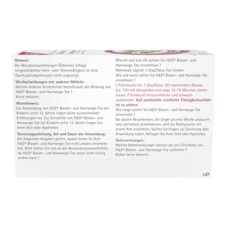 H&S® Blasen- und Harnwege-Tee Filterbeutel, 20X2 g